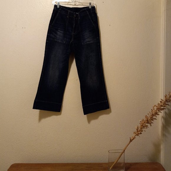Cabi Wide Leg Lido Cropped Jeans Size 4 Capsule Tomboy Comfort Everyday Capsule - Picture 2 of 16